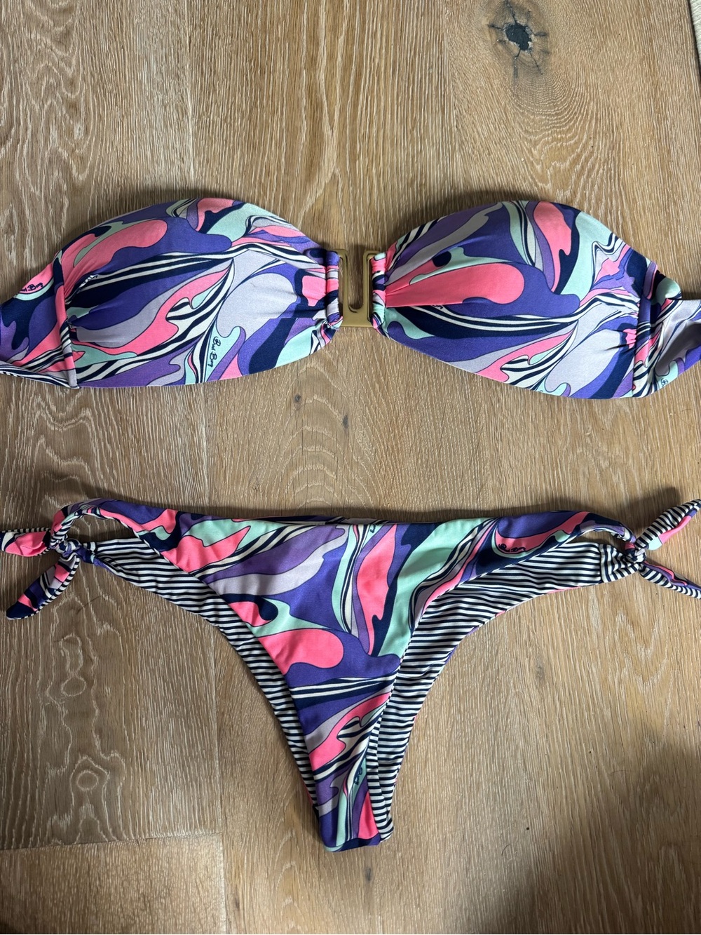 Beach Bunny Strapless Bikini Large top Medium bottom